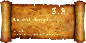Bacskai Marcell névjegykártya